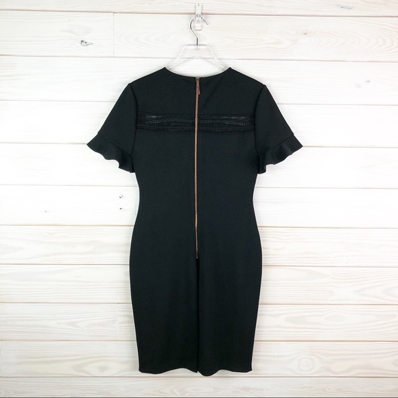 Ted Baker Livsia Lace Panel Pencil Black Dress - Picture 3 of 13